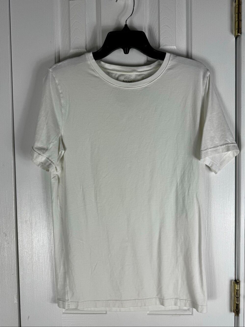 Spanx Men’s White Crew Neck Short Sleeve Shirt Size Large
